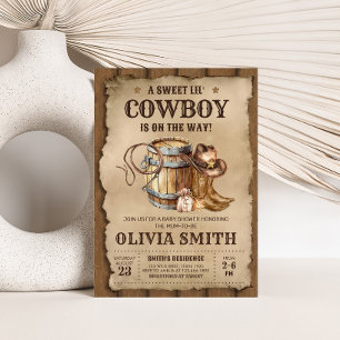 Invitación Country Western Cowboy Baby Shower