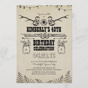 Invitación Country Western Cowboy Boots Birday Party