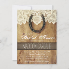 Invitación Country Western Horseshoe Lace Bridal Shower