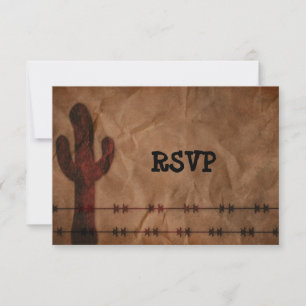 Invitación Country Western Wedding Reception RSVP