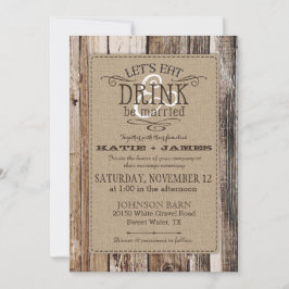Invitación Country Western Wood planea un Boda ruso