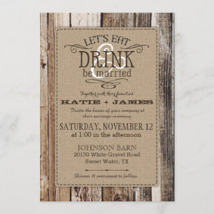 Invitación Country Western Wood planea un Boda ruso