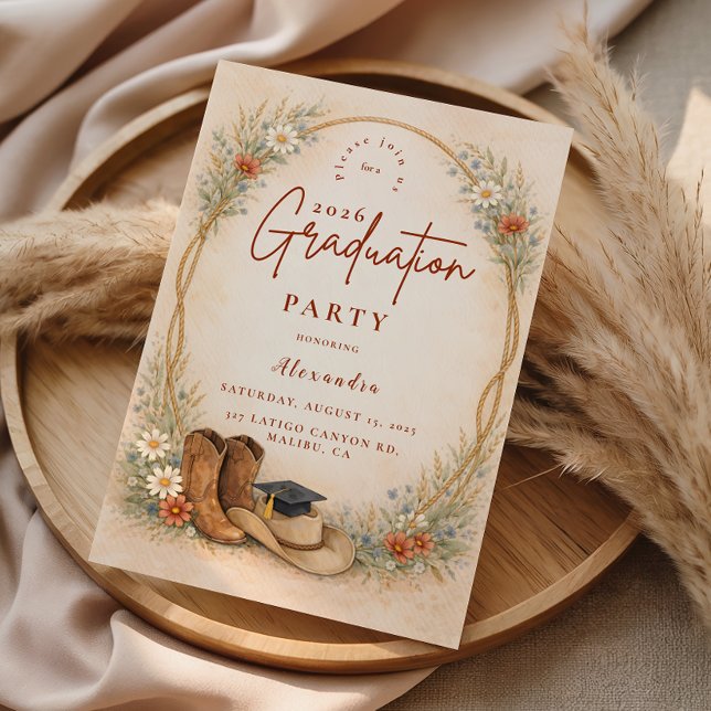 Invitación Country Wildflower Graduation Party (Subido por el creador)