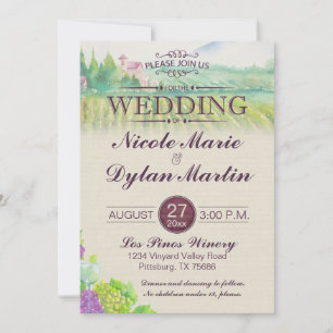 Invitación Country Wine Boda Vineyard Burgundy