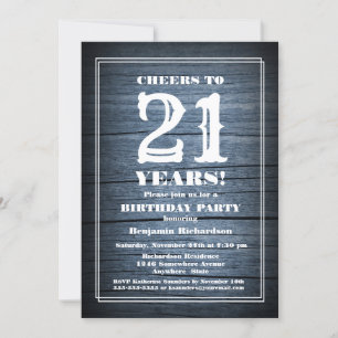 Invitación Country Wood 21.ª Fiesta de cumpleaños