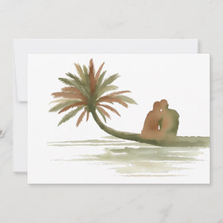Invitación Couple Sitting on Palm Tree