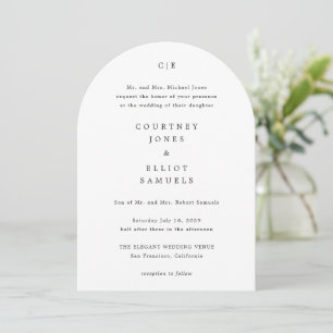 Invitación Courtney Monogram Elegant Wedding