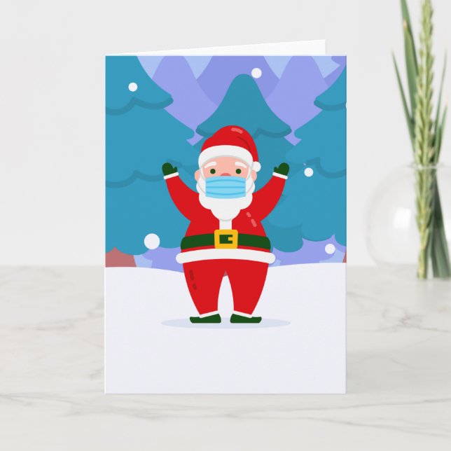 Invitación covid alegre navidad máscara facial santa claus (Anverso)