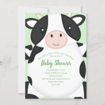 Cow Baby Shower Green