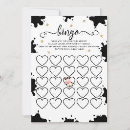 Invitación Cow Bingo Baby Shower Game Card