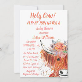 Invitación Cow Cow Boho Country Baby Western Floral