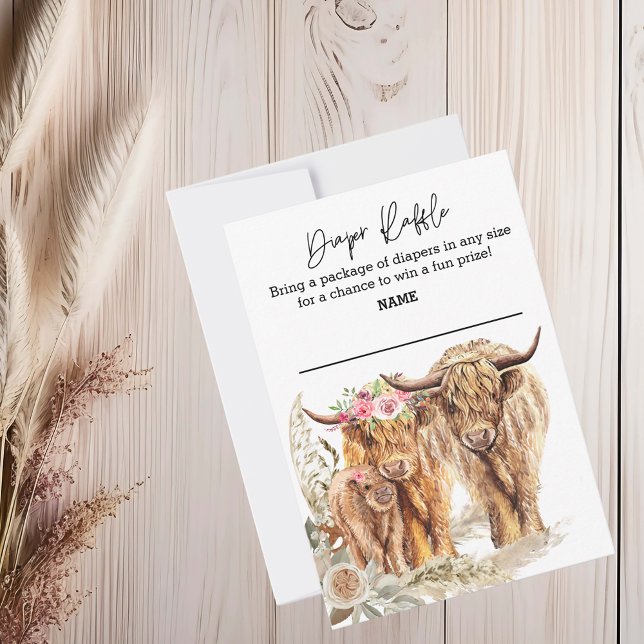 Invitación Cow Highland Baby Shower Couples Diaper Raffle (Subido por el creador)
