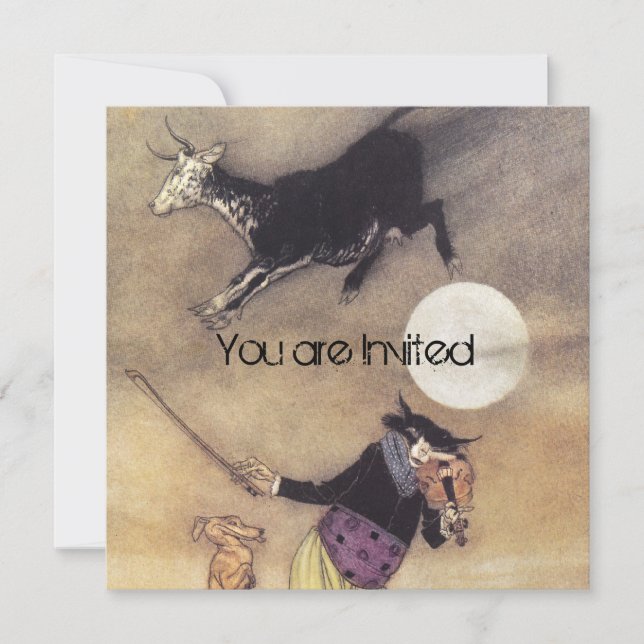 Invitación Cow Moon Baby Shower (Anverso)