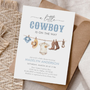 Invitación Cowboy Baby Shower