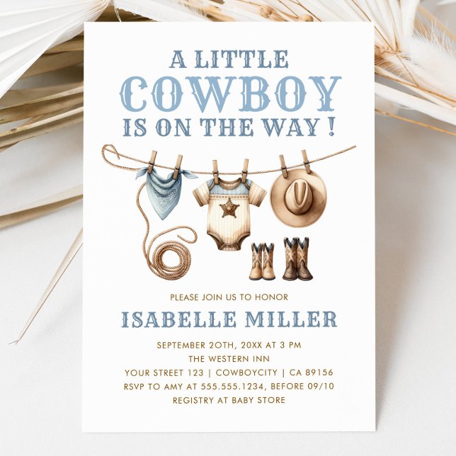 Invitación Cowboy Baby Shower (Cowboy Baby Shower Invitation)