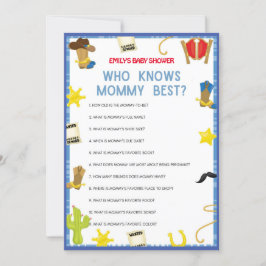 Invitación Cowboy Baby Shower Game - Editable Name, 5x7 size