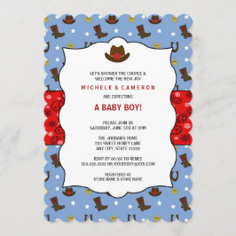 Invitación Cowboy Baby Shower Invite a WESTERN / fiesta de cu