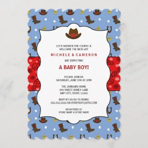 Invitación Cowboy Baby Shower Invite a WESTERN / fiesta de cu
