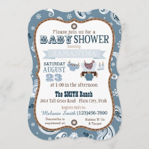 Invitación Cowboy Bandanna Jumper Baby Shower