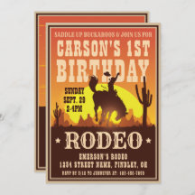 Cowboy Birday Rodeo Poster Fiesta, Cualquier Edad