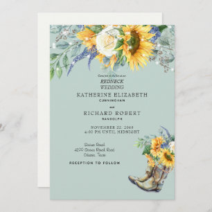 Invitación Cowboy, Boda de Sunflower Redneck, enciende la luz