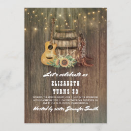 Invitación Cowboy Boots Boots Wine Barrel Country Birday Part