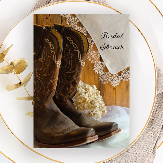 Invitación Cowboy Boots Lace Country Western Bridal Shower (Subido por el creador)