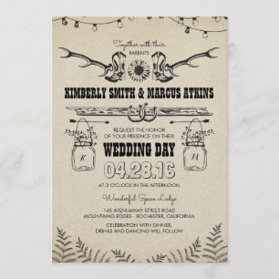 Invitación Cowboy Boots País girasol Rústico Boda de granero