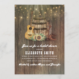 Invitación Cowboy Boots Wine Barrel Country Shower
