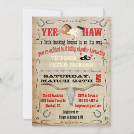 Invitación Cowboy Bucking Bronco Parejas Baby Shower