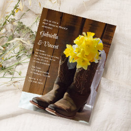 Invitación Cowboy chofer amarillo lanza un brunch post Boda