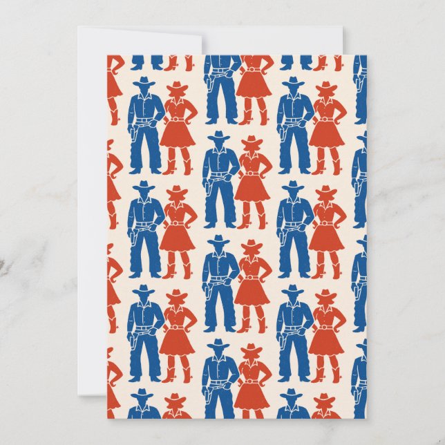 Invitación Cowboy & Cowgirl Americana (Anverso)