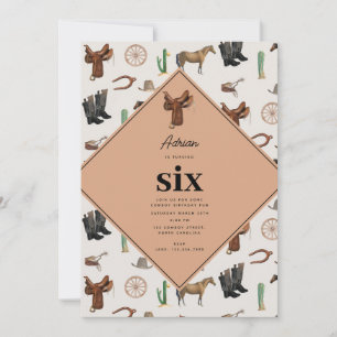 Invitación Cowboy Cowgirl Western Rodeo Country Birday