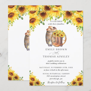 Invitación Cowboy de girasol bota matrimonio Gorra en el camp