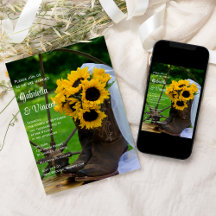 Cowboy de girasoles rusos bota a Boda occidental