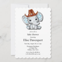 Cowboy Elephant Boy Baby Shower