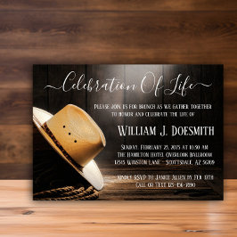 Invitación Cowboy Funeral Memorial Service
