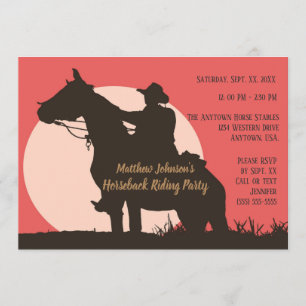 Invitación Cowboy Horseback Riding Birday Party