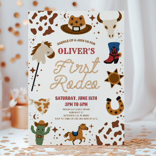 Invitación Cowboy Mi primer Fiesta de rodeo de cumpleaños