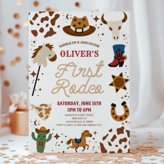 Invitación Cowboy Mi primer Fiesta de rodeo de cumpleaños (Subido por el creador)