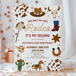Invitación Cowboy Mi segundo Fiesta de Rodeo del Segundo Cump