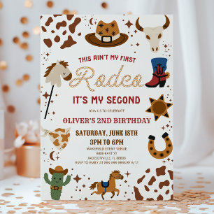 Invitación Cowboy Mi segundo Fiesta de Rodeo del Segundo Cump
