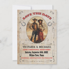 Invitación Cowboy occidental salva la fecha