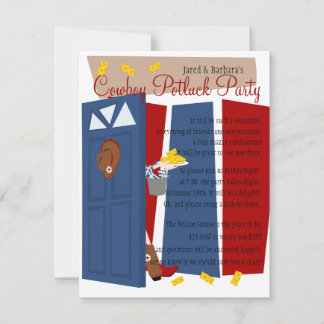 Invitación Cowboy Potluck Fiesta