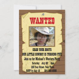 Invitación Cowboy quería una fiesta de cumpleaños Poster