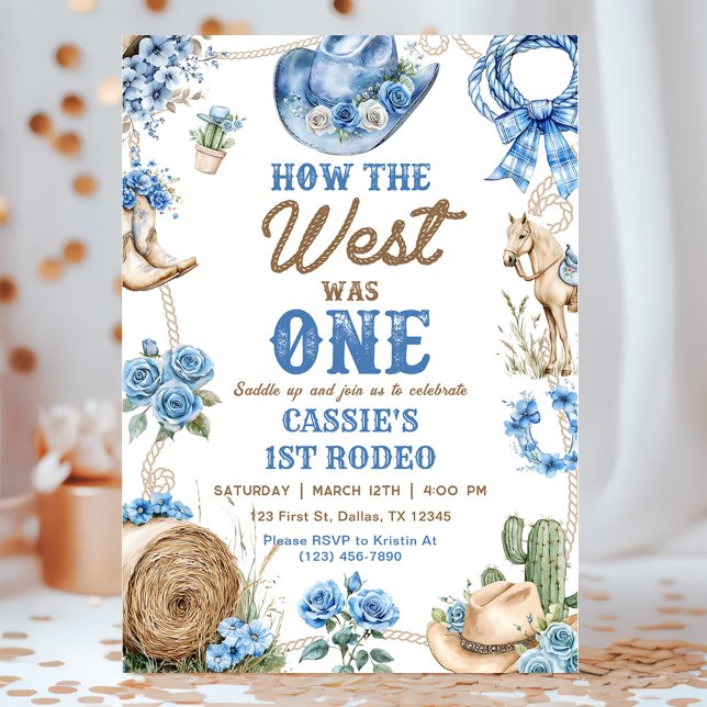 Invitación Cowboy Rodeo 1st Birthday How The West Was One (Subido por el creador)