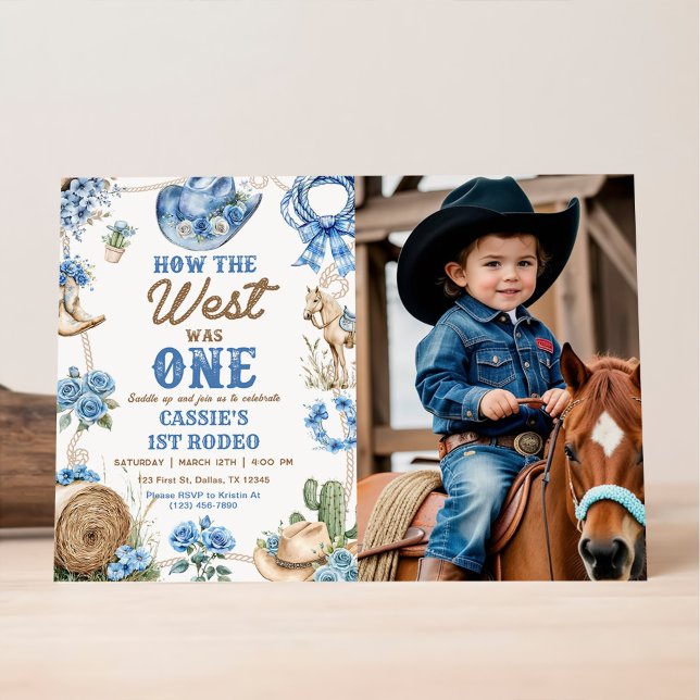 Invitación Cowboy Rodeo 1st Birthday How The West Was One Inv (Subido por el creador)