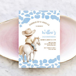 Invitación Cowboy Rodeo Blue Birthday