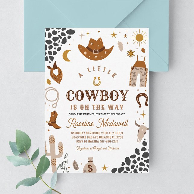 Invitación Cowboy Rodeo Boy Southwestern Ranch Baby Shower (Subido por el creador)