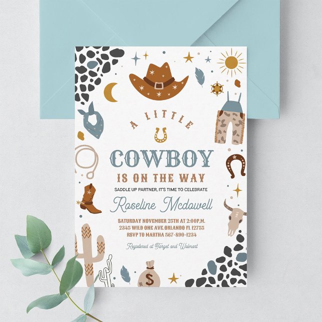 Invitación Cowboy Rodeo Boy Southwestern Ranch Baby Shower (Subido por el creador)